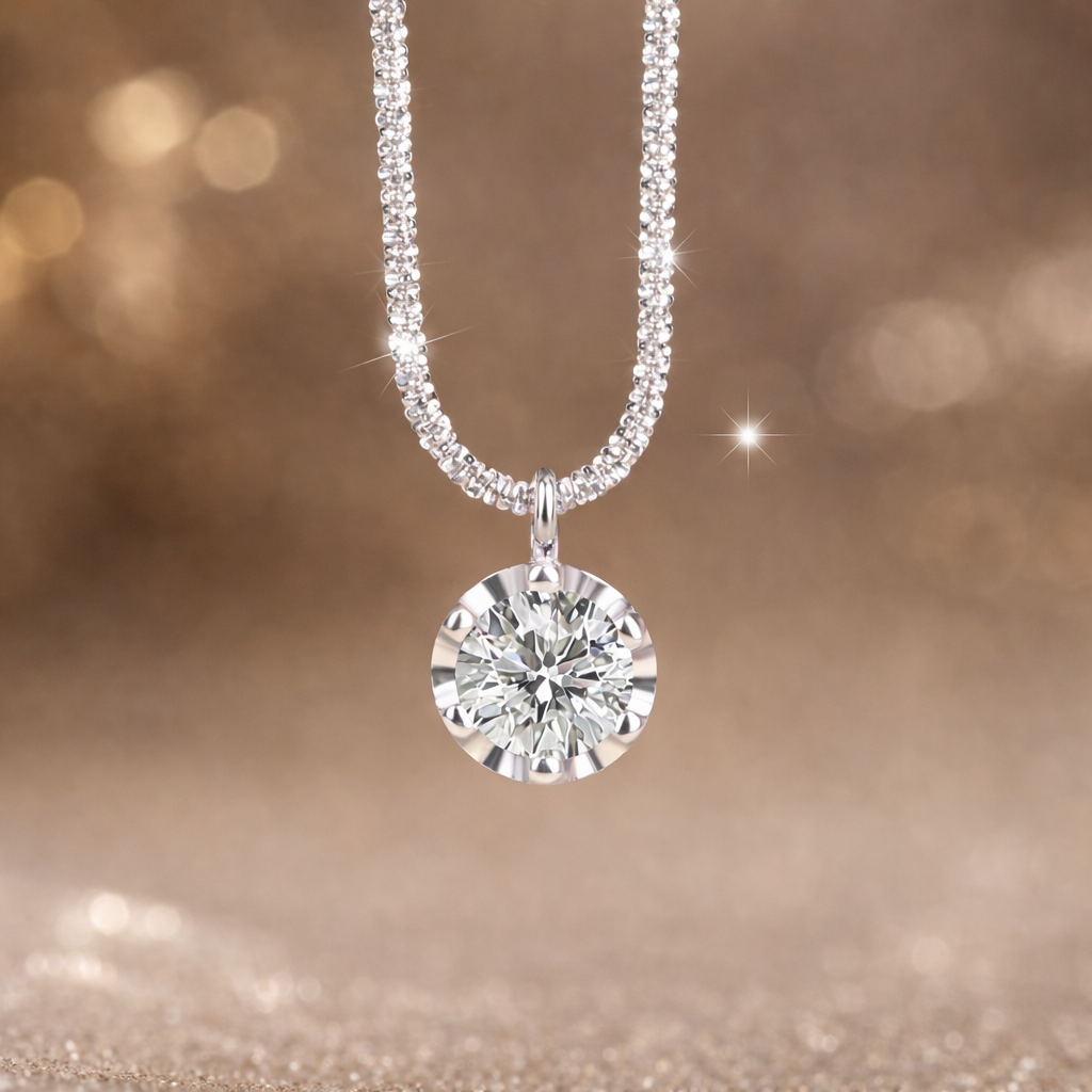 Collana Solitaria Moissanite – Brillantezza Senza Tempo