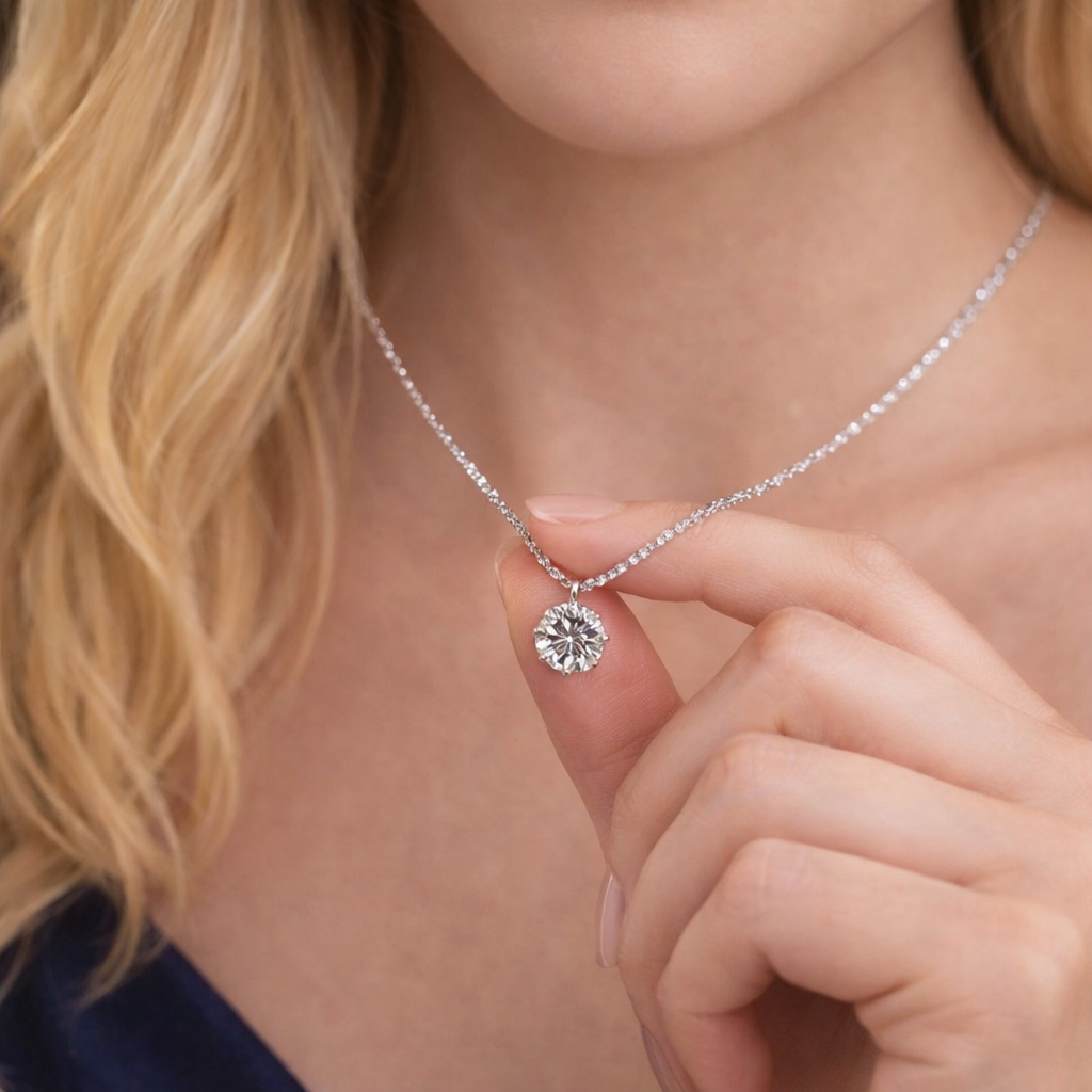 Collana Solitaria Moissanite – Brillantezza Senza Tempo